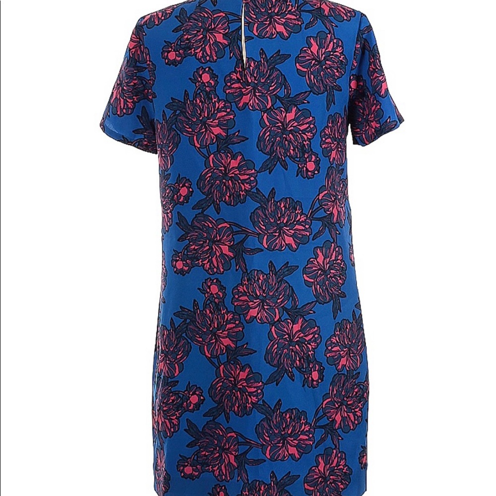 J. Crew blue and pink floral dress size 8